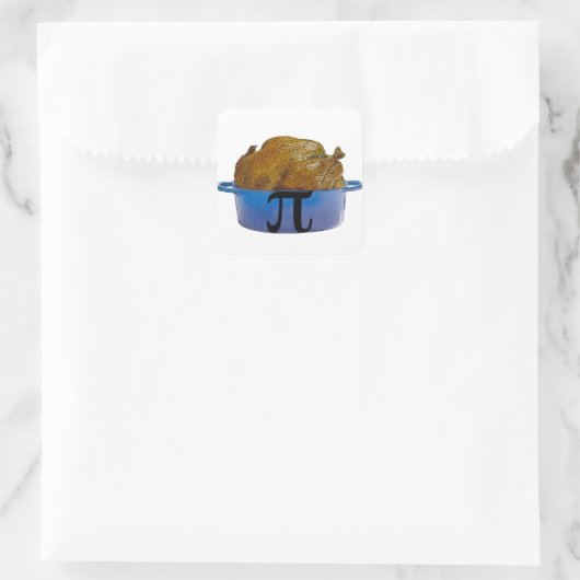 Hähnchen-Pot-Pi Quadratischer Aufkleber (Tasche)