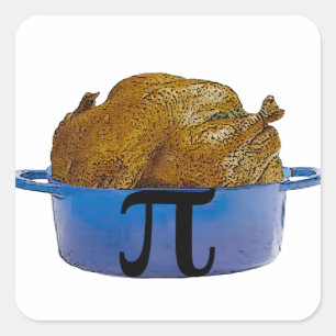 Hähnchen-Pot-Pi Quadratischer Aufkleber