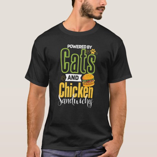 Hähnchen-Sandwich Katze Chicken Burger T-Shirt (Vorderseite)