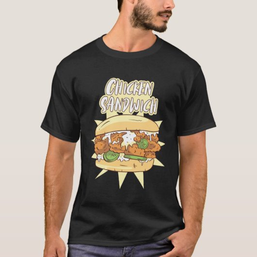 Hähnchen-Sandwich-Sandwich-Burger T-Shirt (Vorderseite)