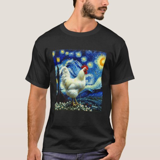 Hähnchen Starry Night Chicken T-Shirt (Vorderseite)