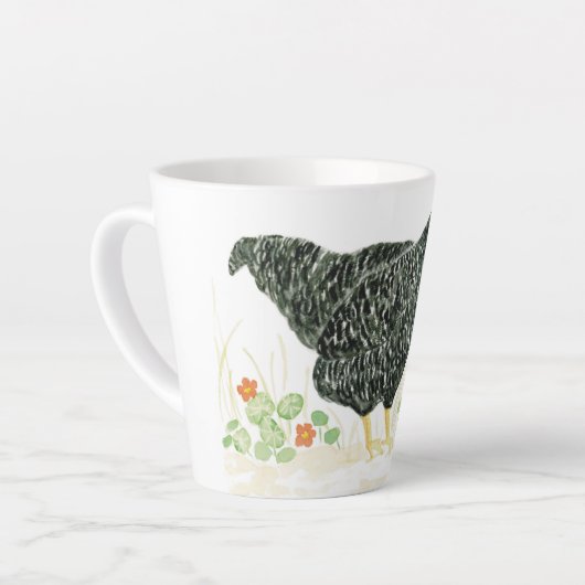 Hähnchen-Tasse, Schwarz und Weiß Milchtasse (Linke Ecke)