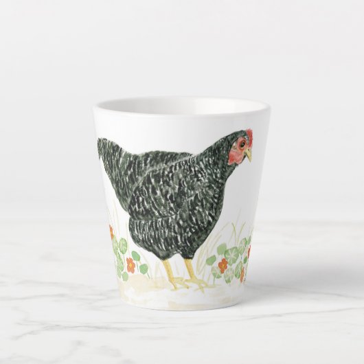 Hähnchen-Tasse, Schwarz und Weiß Milchtasse (Vorderseite)