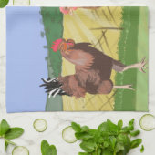 Hähnchen und Huhn Geschirrtuch (Gefaltet)
