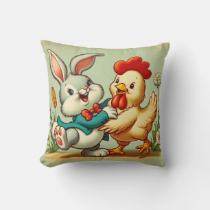 Hähnchen und Kaninchen aus niedlichem, Vintagem Ca Kissen