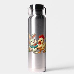 Hähnchen und Kaninchen aus niedlichem, Vintagem Ca Trinkflasche