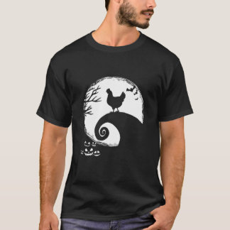 Hähnchen und Mond Halloween-Kostüm T-Shirt