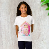 Hähnchen und Pink Hen House mit Blume T-Shirt