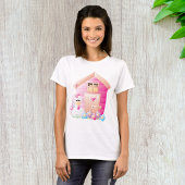 Hähnchen und Pink Hen House mit Blume T-Shirt