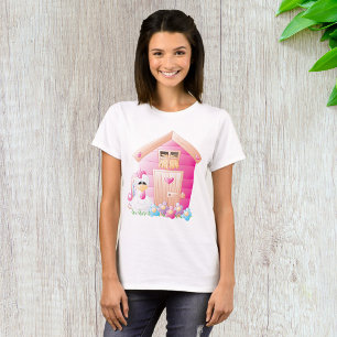 Hähnchen und Pink Hen House mit Blume T-Shirt