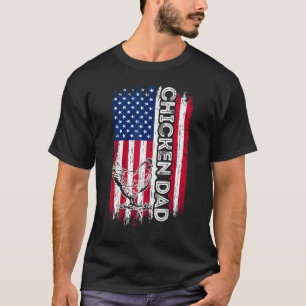 Hähnchen-Vater-Shirt Amerikanische Flagge Vatertag T-Shirt