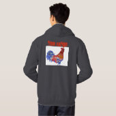 Hähnchen-Wasserfarbenrooster-Hähnchen Hoodie (Schwarz voll)