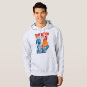Hähnchen-Wasserfarbenrooster-Hähnchen Hoodie (Vorne ganz)