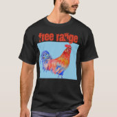 Hähnchen-Wasserfarbenrooster-Hähnchen T-Shirt (Vorderseite)