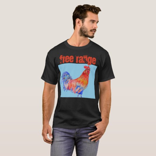 Hähnchen-Wasserfarbenrooster-Hähnchen T-Shirt (Vorne ganz)