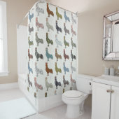 Hähnchenbauernhof mit farbigen Mustern Duschvorhang (Beispiel)