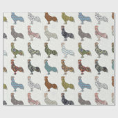 Hähnchenbauernhof mit farbigen Mustern Geschenkpapier (Flach)