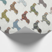 Hähnchenbauernhof mit farbigen Mustern Geschenkpapier (Ecke)