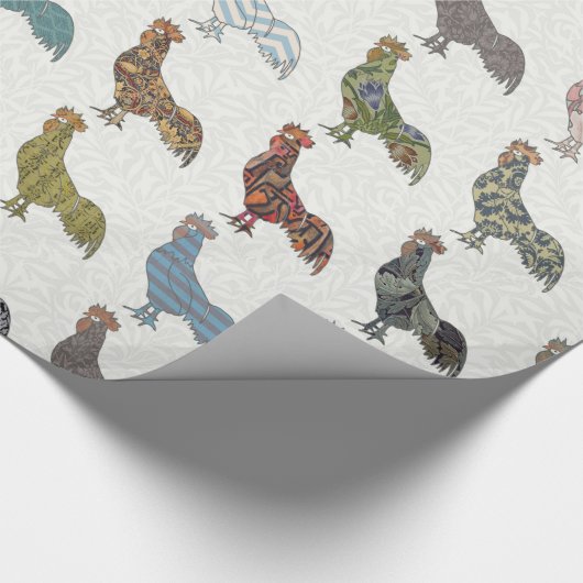 Hähnchenbauernhof mit farbigen Mustern Geschenkpapier (Ecke)