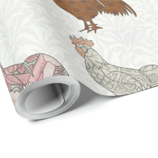 Hähnchenbauernhof mit farbigen Mustern Geschenkpapier (Rolleneckpunkt)
