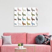 Hähnchenbauernhof mit farbigen Mustern Leinwanddruck (Insitu (Wohnzimmer))