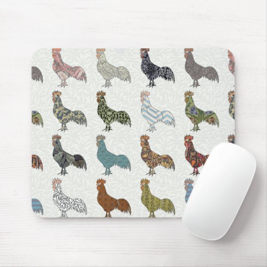 Hähnchenbauernhof mit farbigen Mustern Mousepad (Mit Mouse)