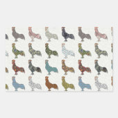 Hähnchenbauernhof mit farbigen Mustern Rechteckiger Aufkleber (Vorderseite)