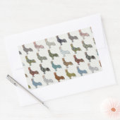 Hähnchenbauernhof mit farbigen Mustern Rechteckiger Aufkleber (Umschlag)