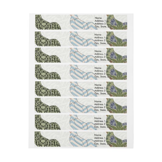 Hähnchenbauernhof mit farbigen Mustern Rundum-Adressaufkleber (Bogen)