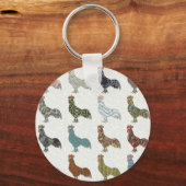 Hähnchenbauernhof mit farbigen Mustern Schlüsselanhänger (Vorderseite)
