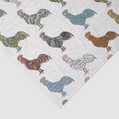 Hähnchenbauernhof mit farbigen Mustern Seidenpapier (Ausschnitt)