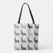 Hähnchenbauernhof mit farbigen Mustern Tasche (Rückseite)