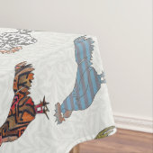 Hähnchenbauernhof mit farbigen Mustern Tischdecke (Beispiel)