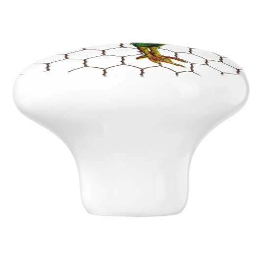 Hähnchendraht-Rooster für Vintage Landbetriebe Keramikknauf (Seitenansicht)