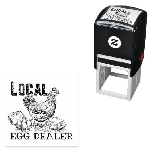 Hähncheneier-Händler Hustenkautschuk-Briefmarke Permastempel (Beispiel)