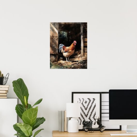Hähnchenfarm Animal Art Print Poster (Heimbüro)
