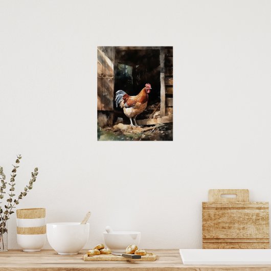 Hähnchenfarm Animal Art Print Poster (Küche)