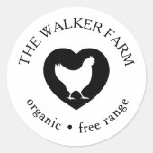 Hähnchenfarm Frische Eier Runder Aufkleber (Vorderseite)