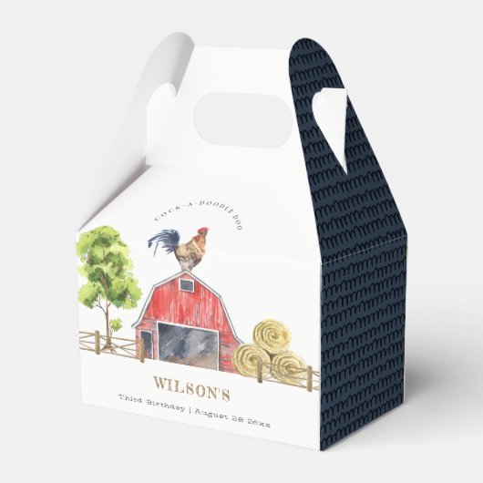 Hähnchenfarm Rotbarsch Kindergeburtstag Geschenkschachtel (Rückseite)