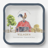 Hähnchenfarm Rotbarsch Kindergeburtstag Pappteller (Vorderseite)