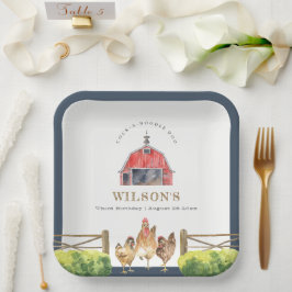 Hähnchenfarm Rotbarsch Kindergeburtstag Pappteller