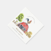 Hähnchenfarm Rotbarsch Kindergeburtstag Serviette (Ecke)