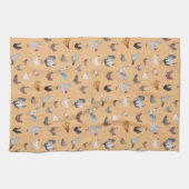 Hähnchenfellmuster auf Pfirsich Geschirrtuch (Horizontal)