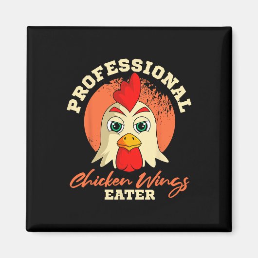 Hähnchenflügel-Esser Retro Vintage Byrbeque Buffal Magnet (Vorne)