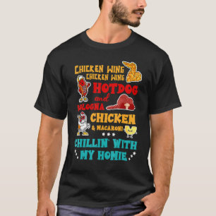 Hähnchenflügel Hot Dog und Bologna Hähnchen & Maca T-Shirt