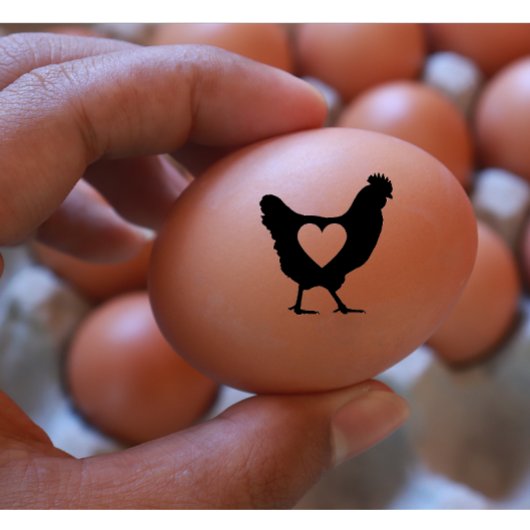 Hähnchenherz Schwarz-Weiß-Illustration der Moderne Gummistempel