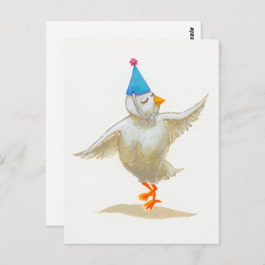 Hähnchenkunst Party mit schönem Gefühl Holly tanzt Postkarte (Vorne/Hinten)
