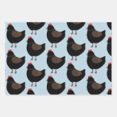 Hähnchenliebhaber auf dem Bauernhof Ei Cup Black P Geschenkpapier Set (Vorderseite 3)