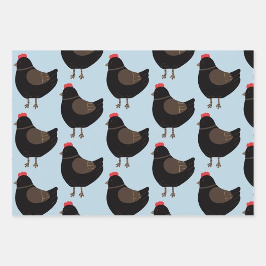 Hähnchenliebhaber auf dem Bauernhof Ei Cup Black P Geschenkpapier Set (Vorderseite 3)