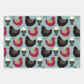 Hähnchenliebhaber auf dem Bauernhof Ei Cup Black P Geschenkpapier Set (Vorderseite)